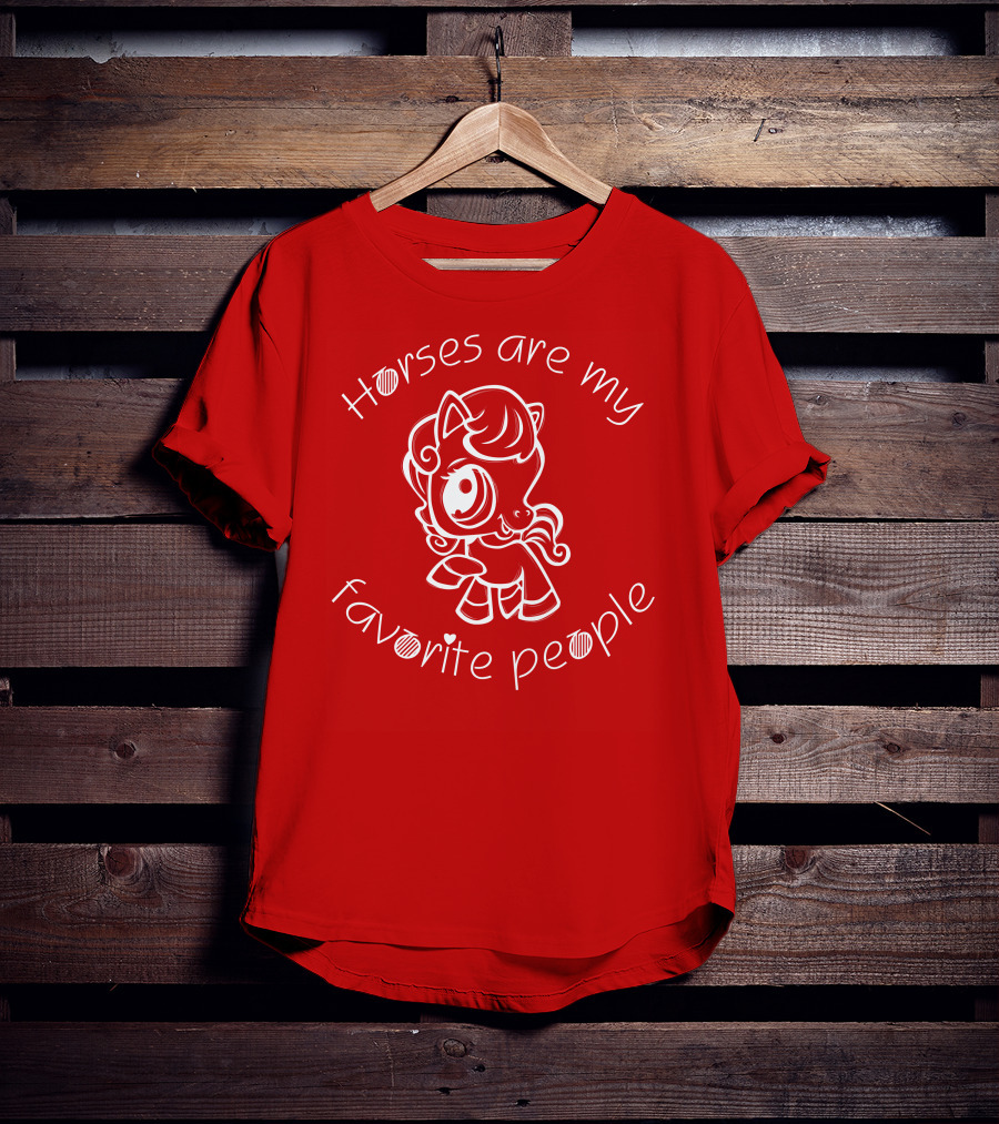 Horses Are My Favorite People Cute Cartoon T-Shirt