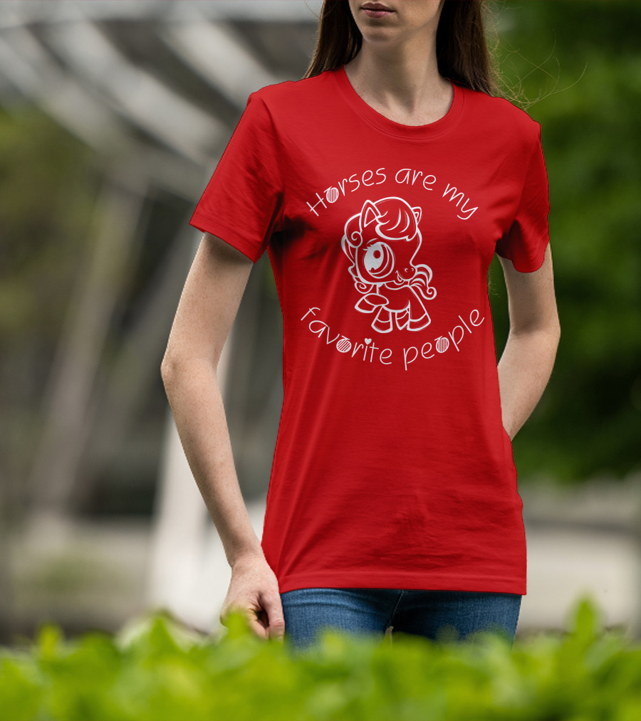 Horses Are My Favorite People Cute Cartoon T-Shirt