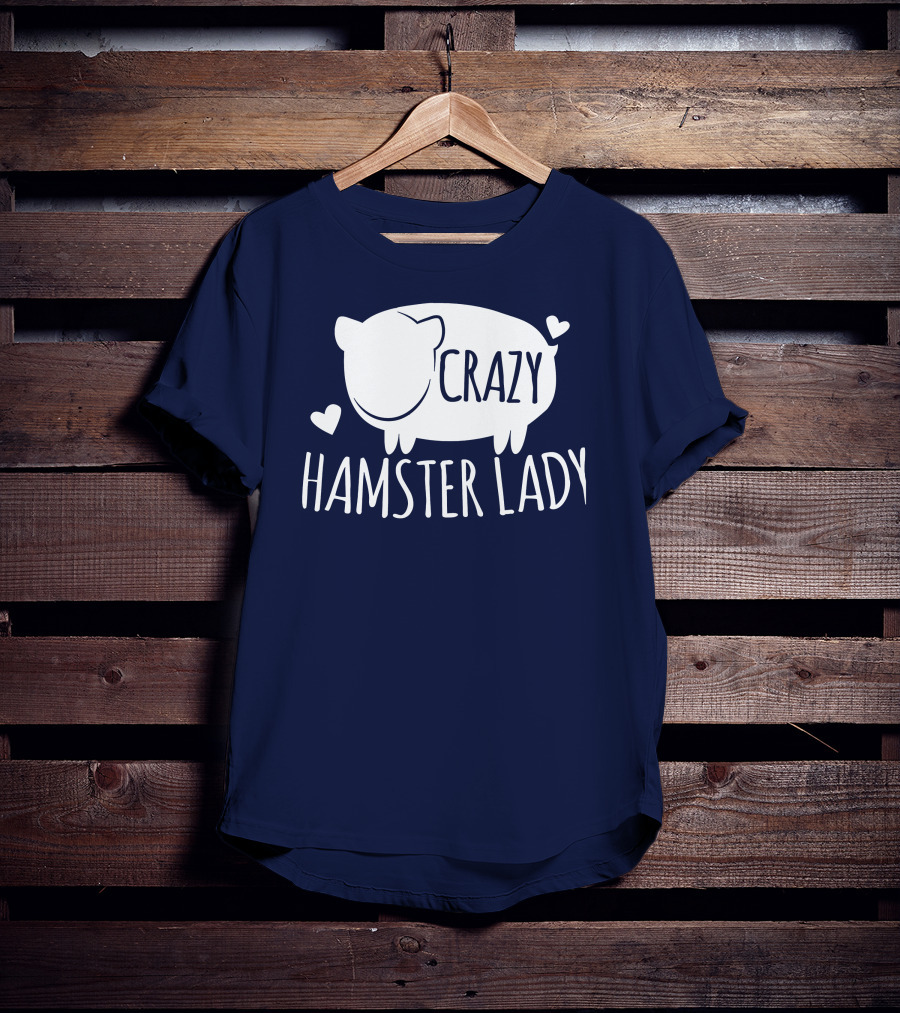 Crazy Hamster Lady With Hearts T-Shirt