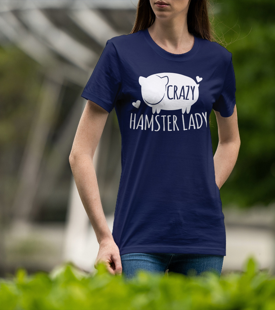 Crazy Hamster Lady With Hearts T-Shirt