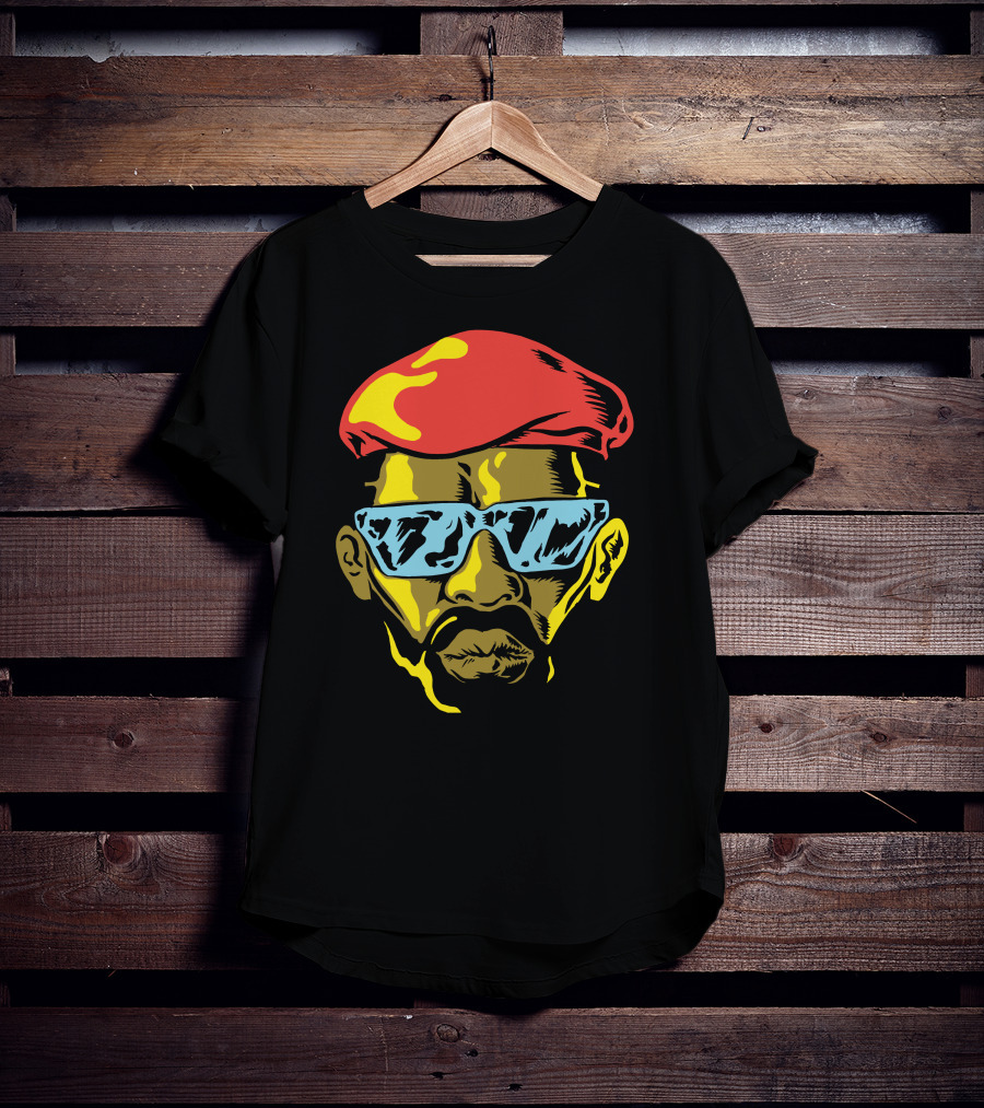 Gangsta Cool Shades Red Beret Face T-Shirt