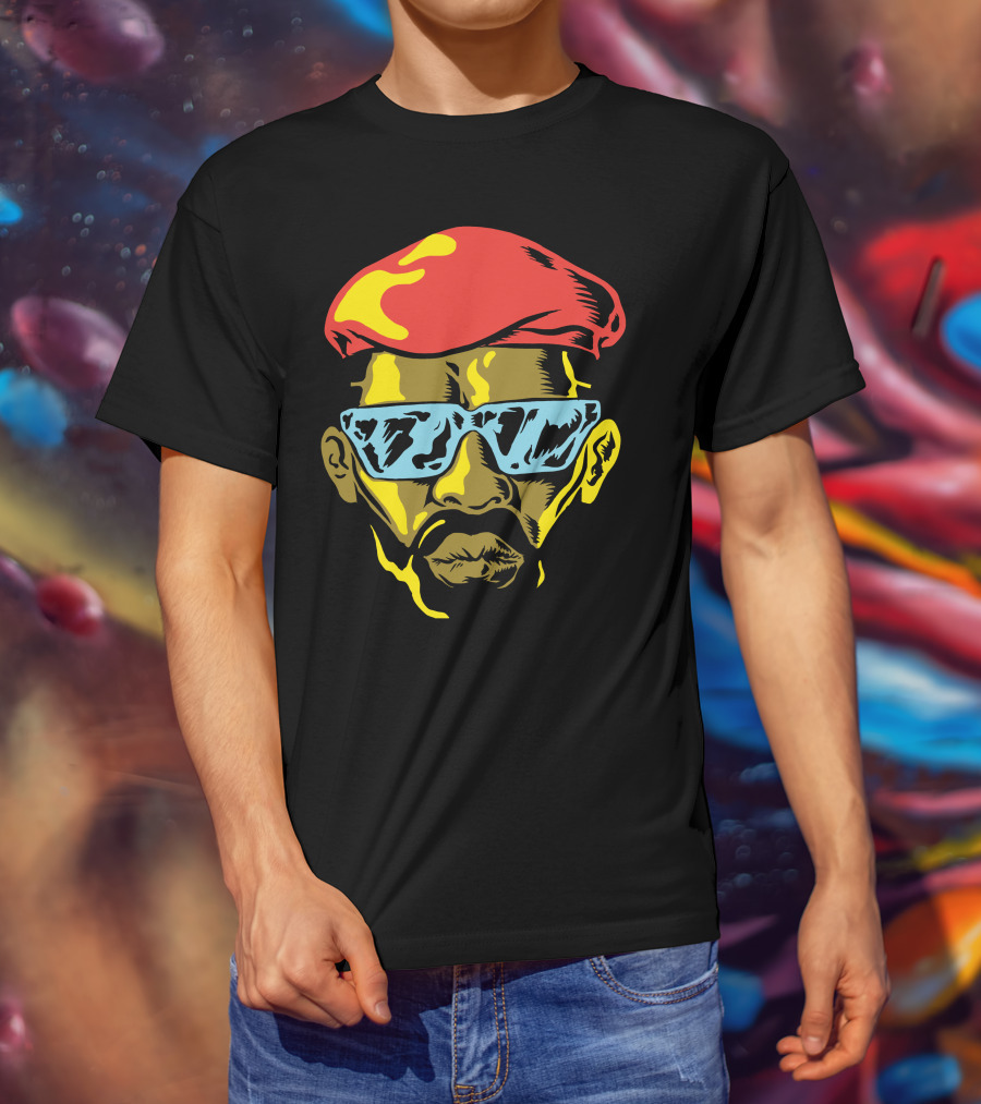 Gangsta Cool Shades Red Beret Face T-Shirt