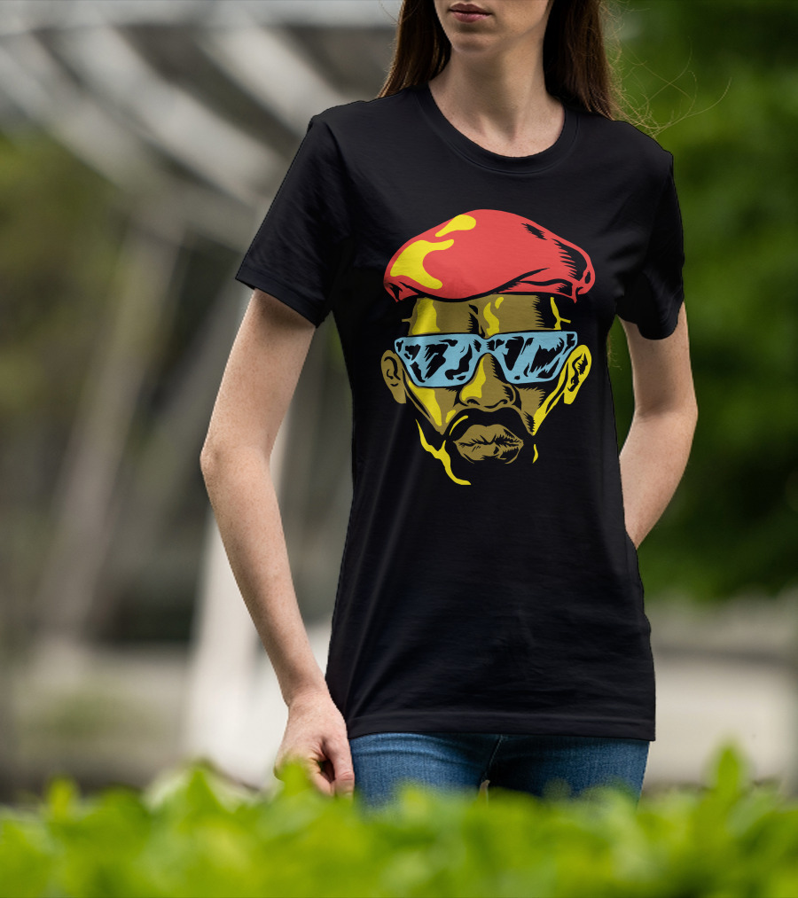 Gangsta Cool Shades Red Beret Face T-Shirt