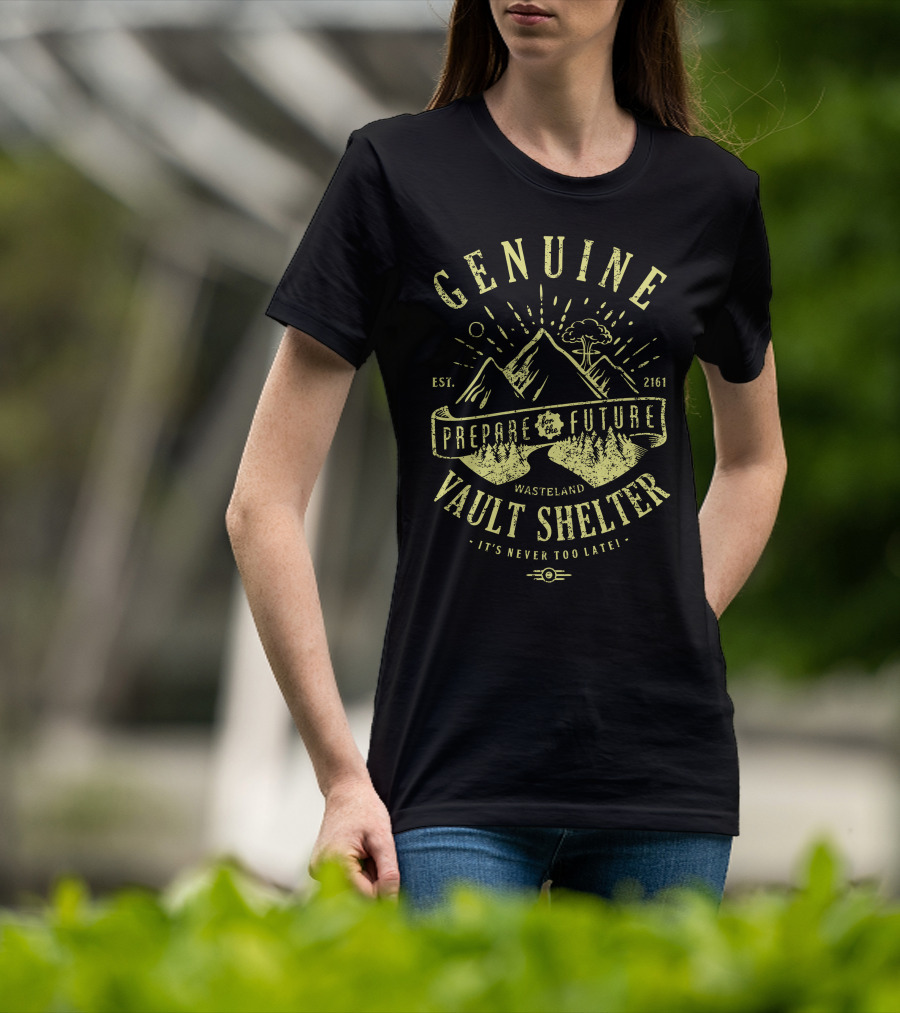 Genuine Vault Shelter Prepare For The Future Wasteland Est. 2161 T-Shirt