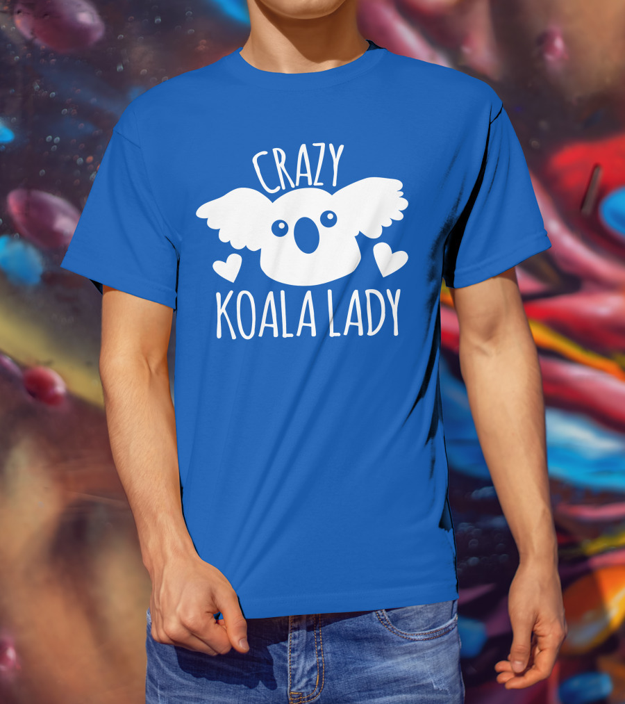 Crazy Koala Lady Cute Heart Accents T-Shirt