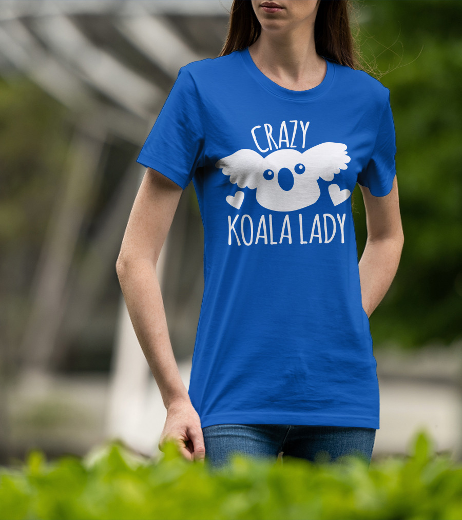 Crazy Koala Lady Cute Heart Accents T-Shirt