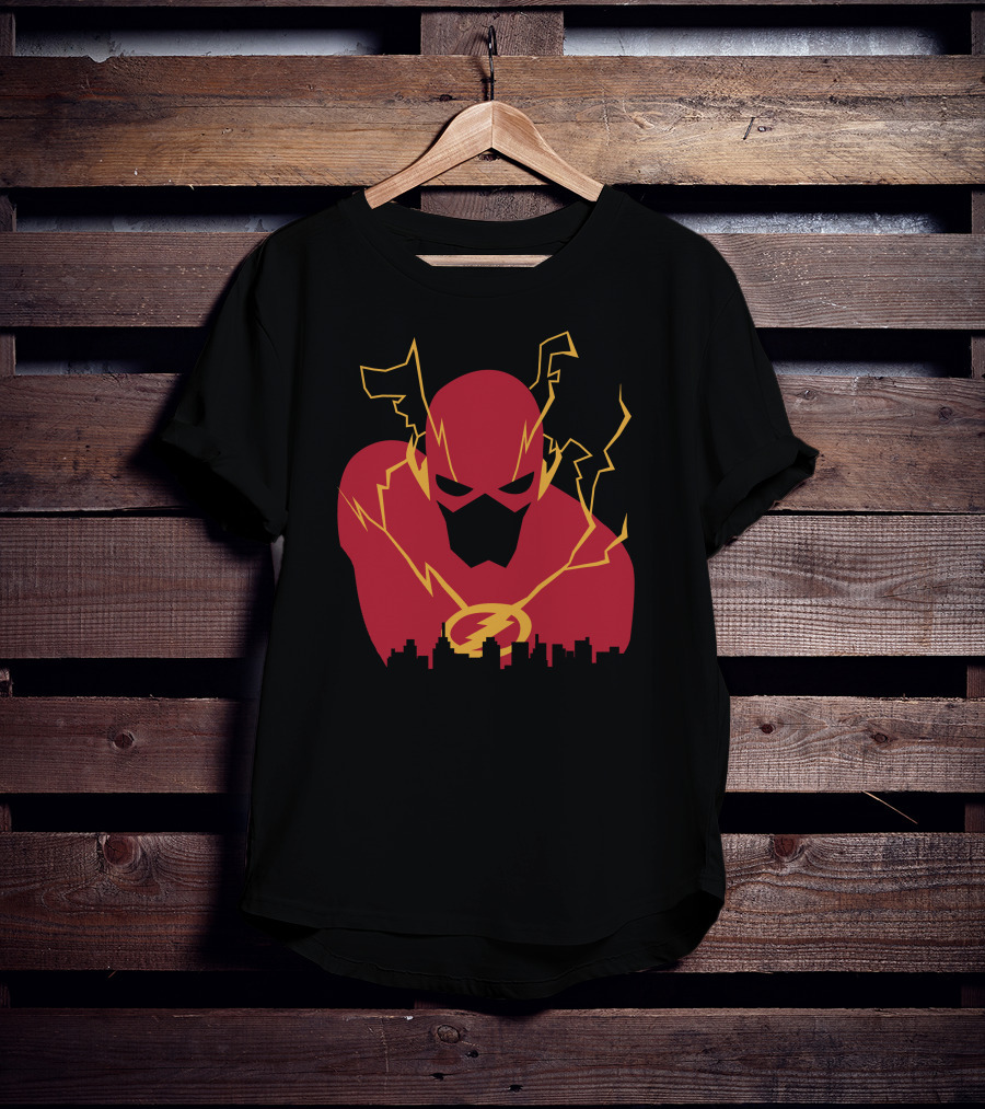 I Protect This City Flash Inspired Lightning Hero Skyline T-Shirt