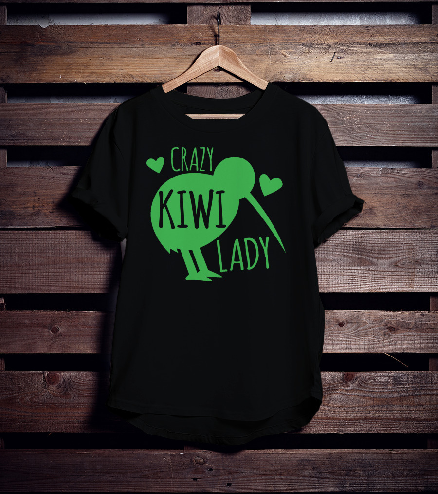 CRAZY KIWI LADY Kiwi Bird Hearts T-Shirt