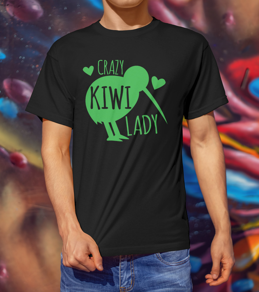 CRAZY KIWI LADY Kiwi Bird Hearts T-Shirt