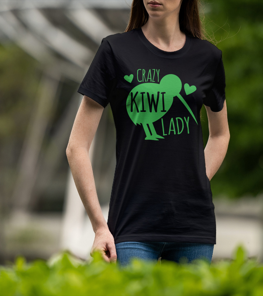 CRAZY KIWI LADY Kiwi Bird Hearts T-Shirt