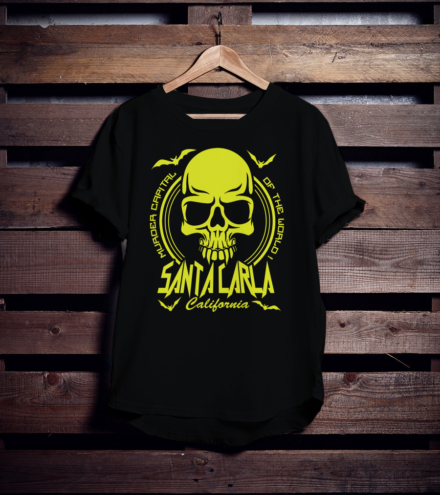 Santa Carla California Murder Capital Of The World Skull Bats T-Shirt