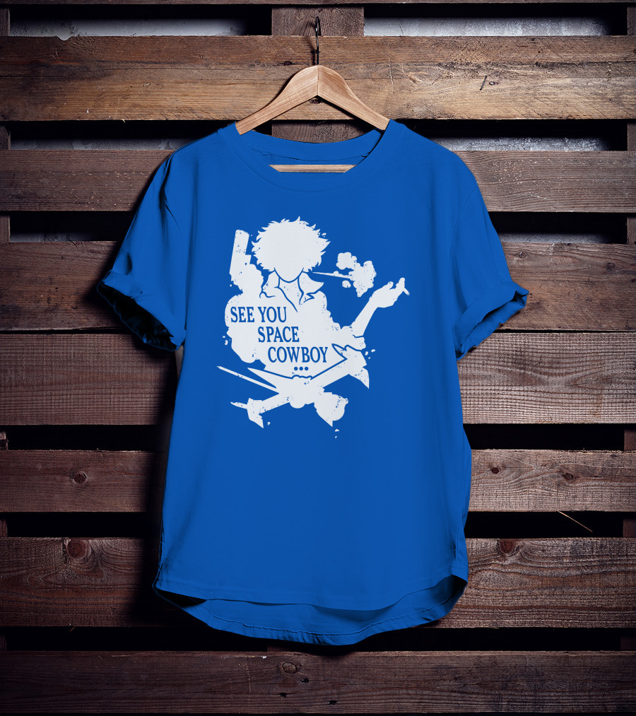 SEE YOU SPACE COWBOY Spike Silhouette Smoking Scene T-Shirt