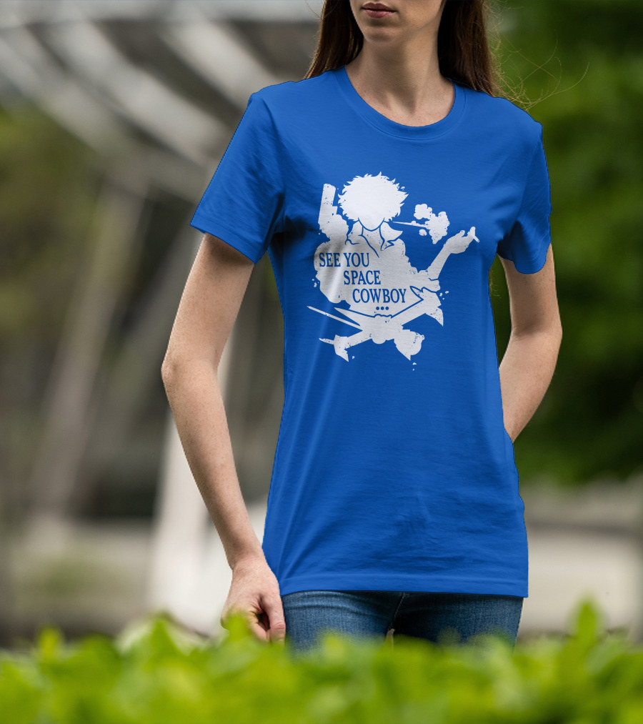 SEE YOU SPACE COWBOY Spike Silhouette Smoking Scene T-Shirt