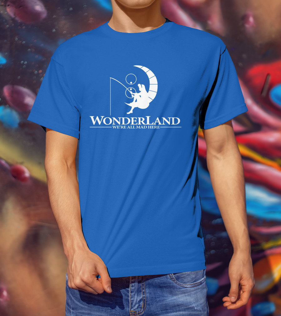 Wonderland We're All Mad Here Moon Fishing T-Shirt