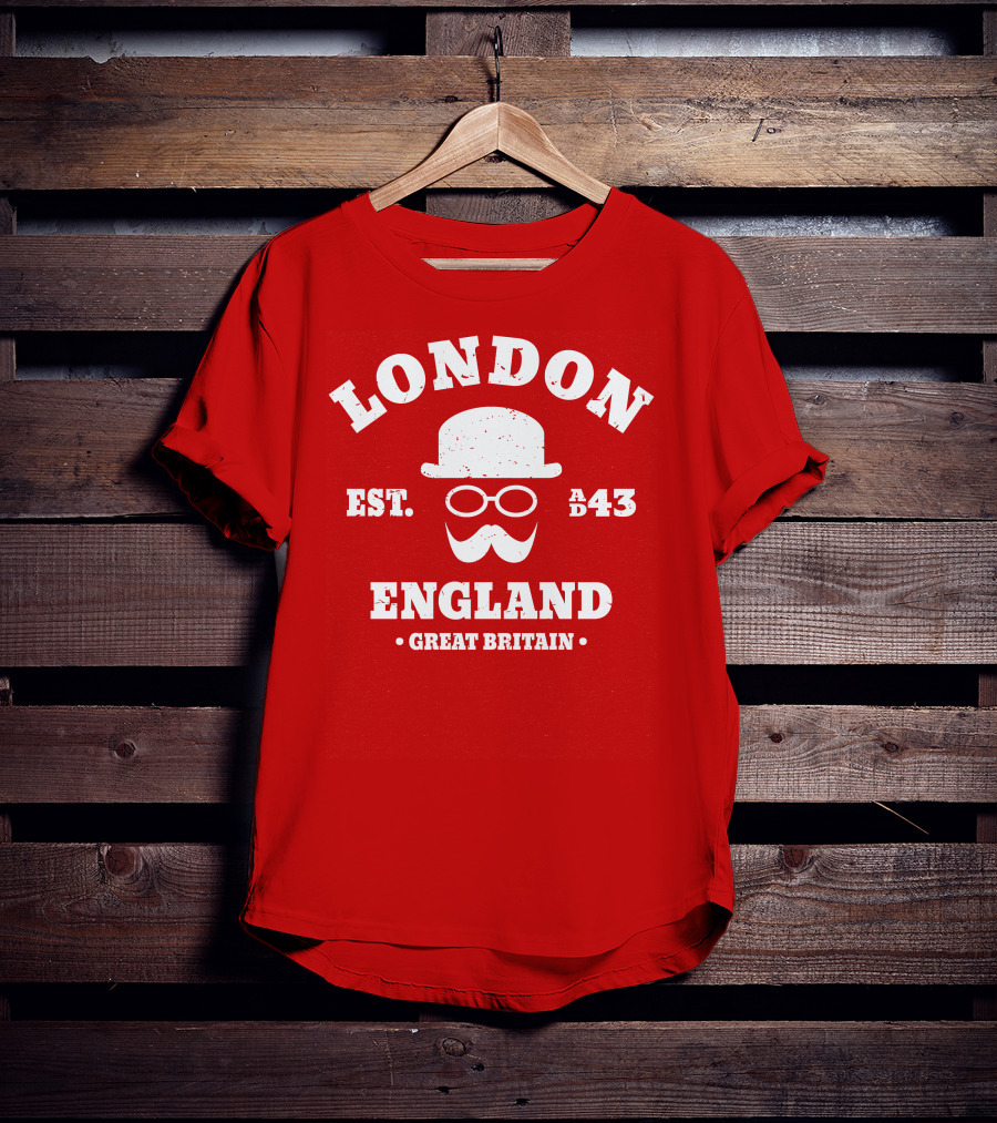 London England Est. AD 43 Great Britain Hipster Bowler Hat T-Shirt
