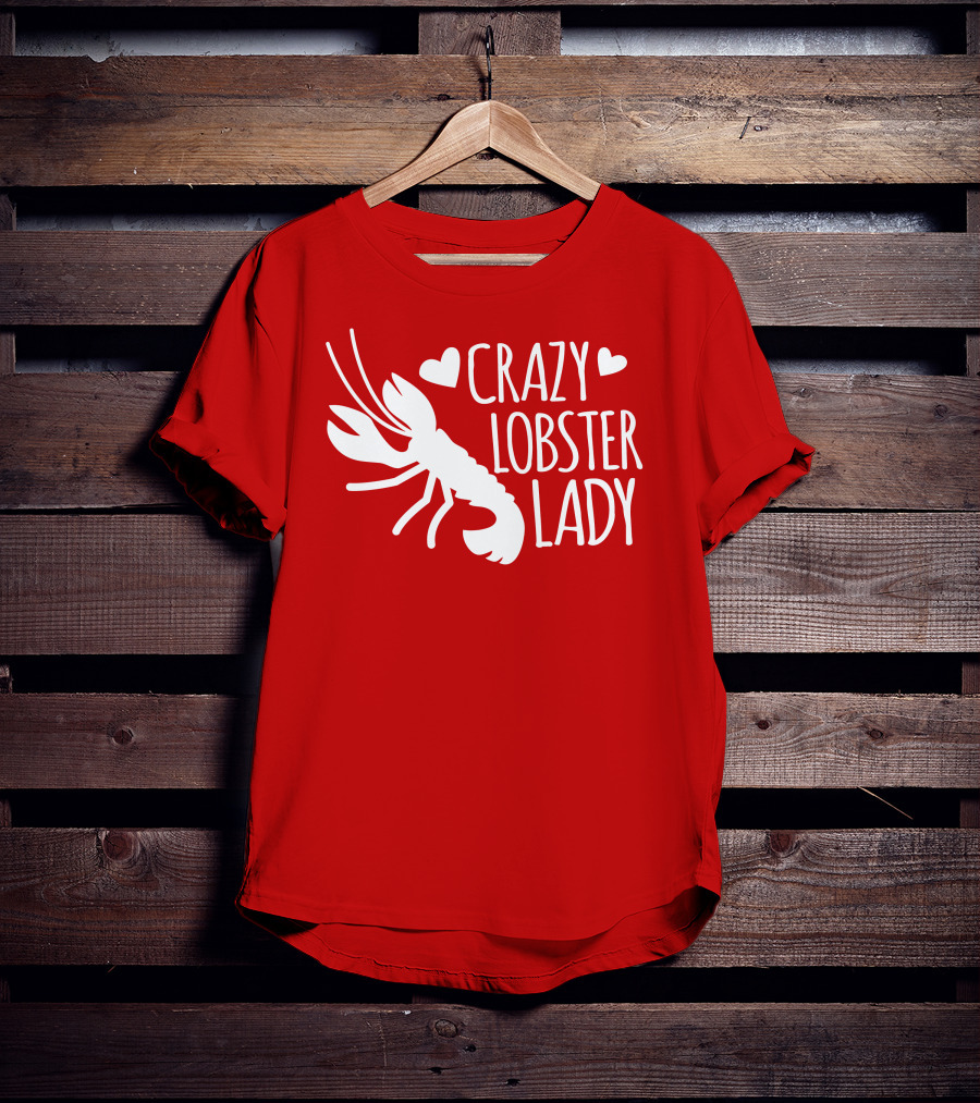 Crazy Lobster Lady With Hearts T-Shirt