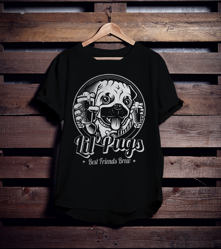 Lil' Pugs Best Friends Brew T-Shirt