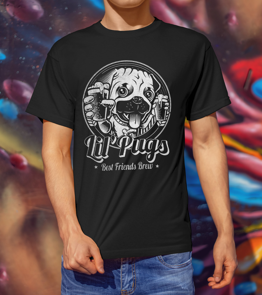 Lil' Pugs Best Friends Brew T-Shirt