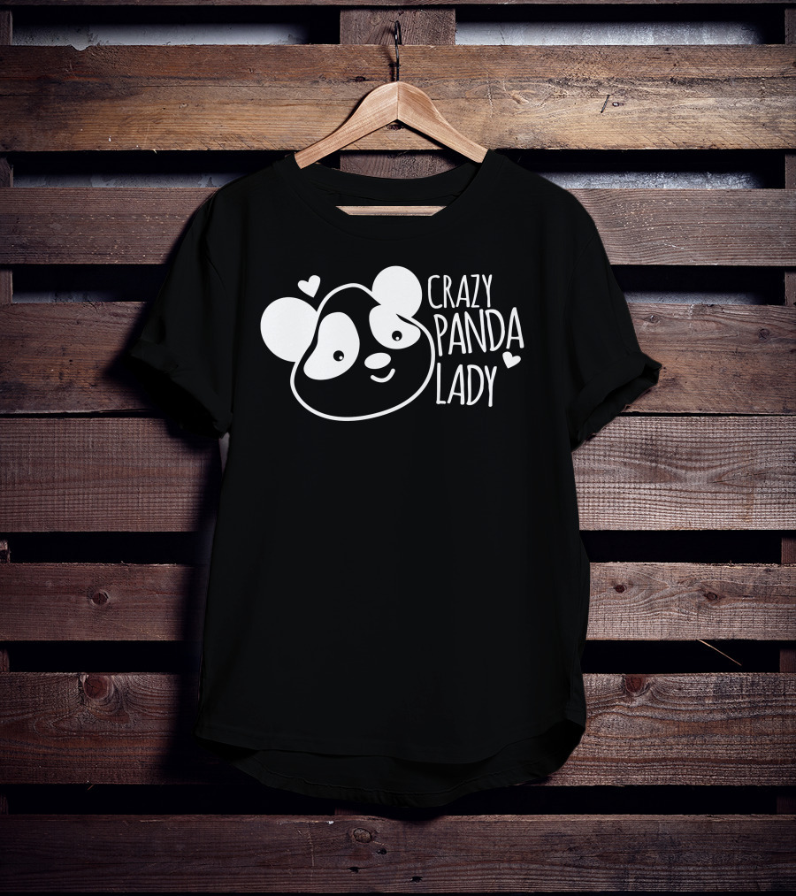 CRAZY PANDA LADY Heart T-Shirt