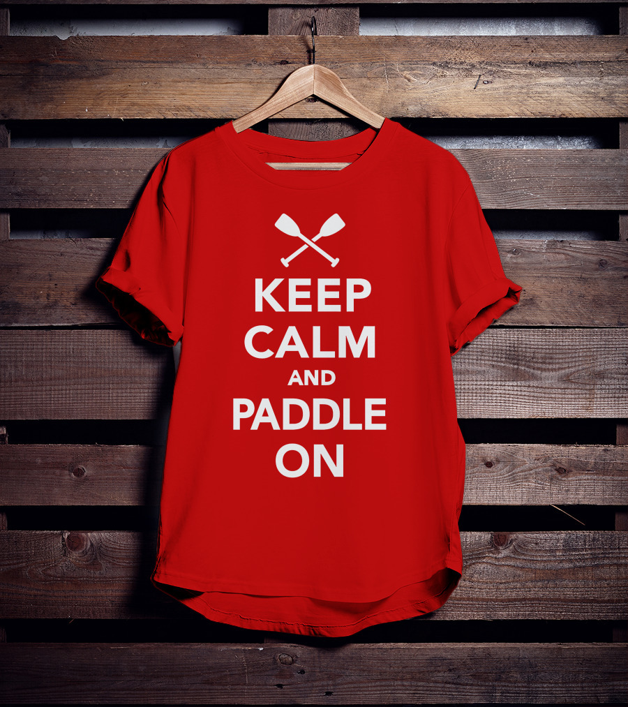 Keep Calm And Paddle On With Crossed Paddles Icon T-Shirt