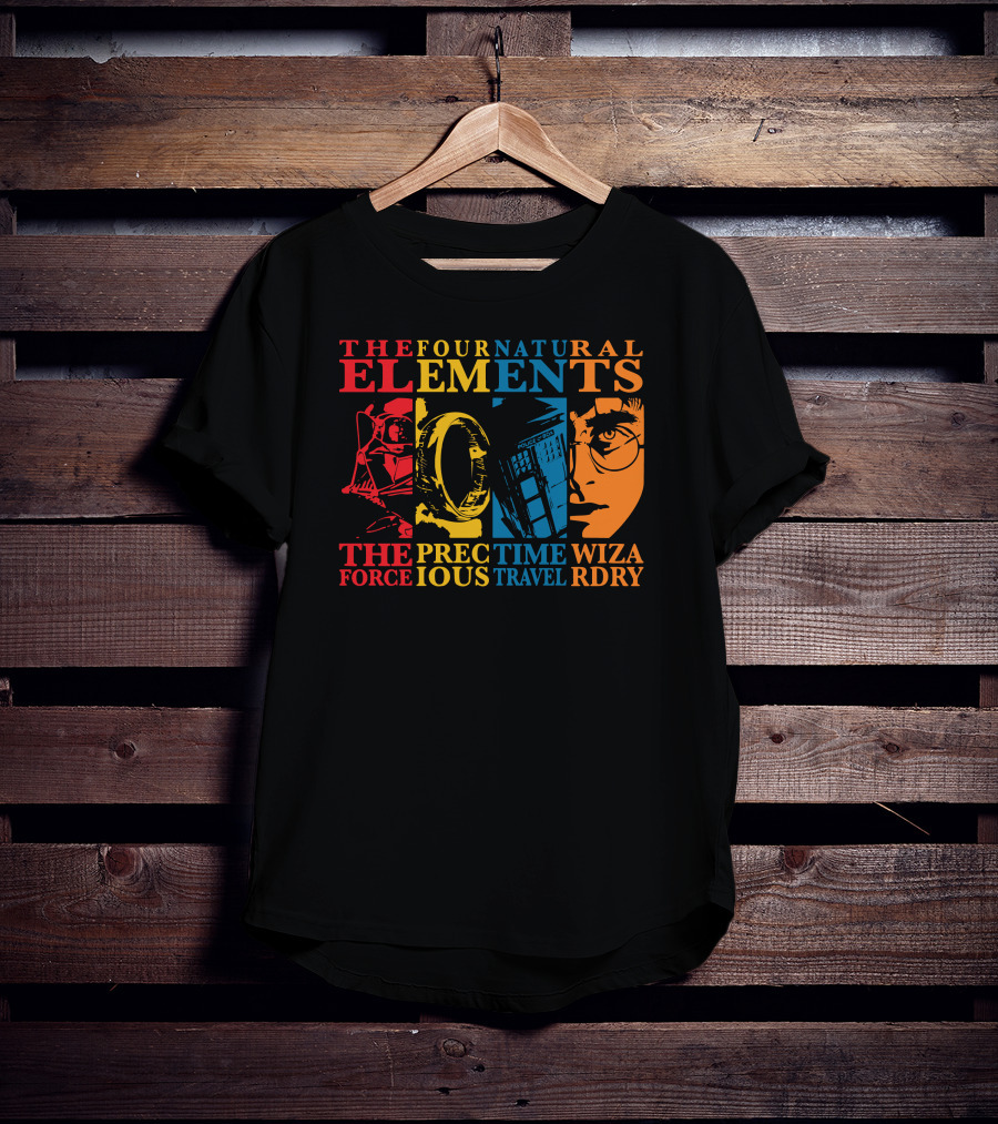 The Four Natural Elements Force Prec Time Travel Wizardry T-Shirt