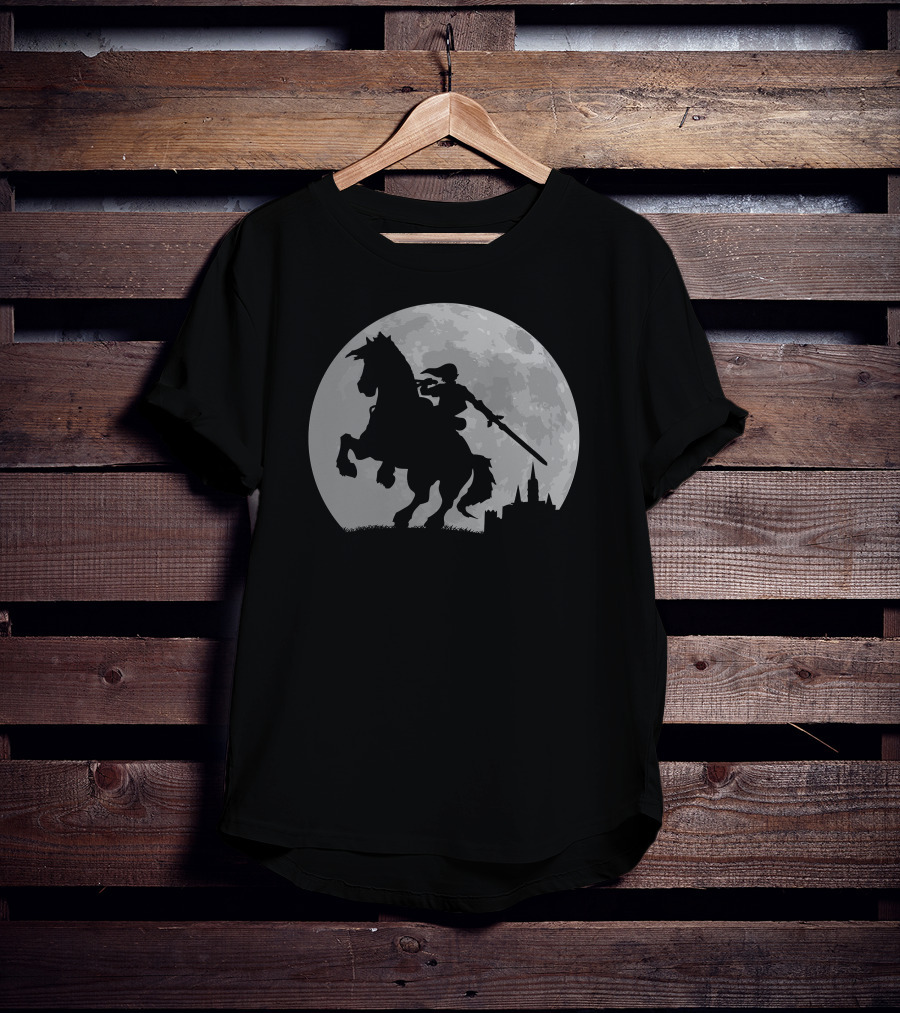 Moonlight Ride Shadow Knight Under Full Moon T-Shirt