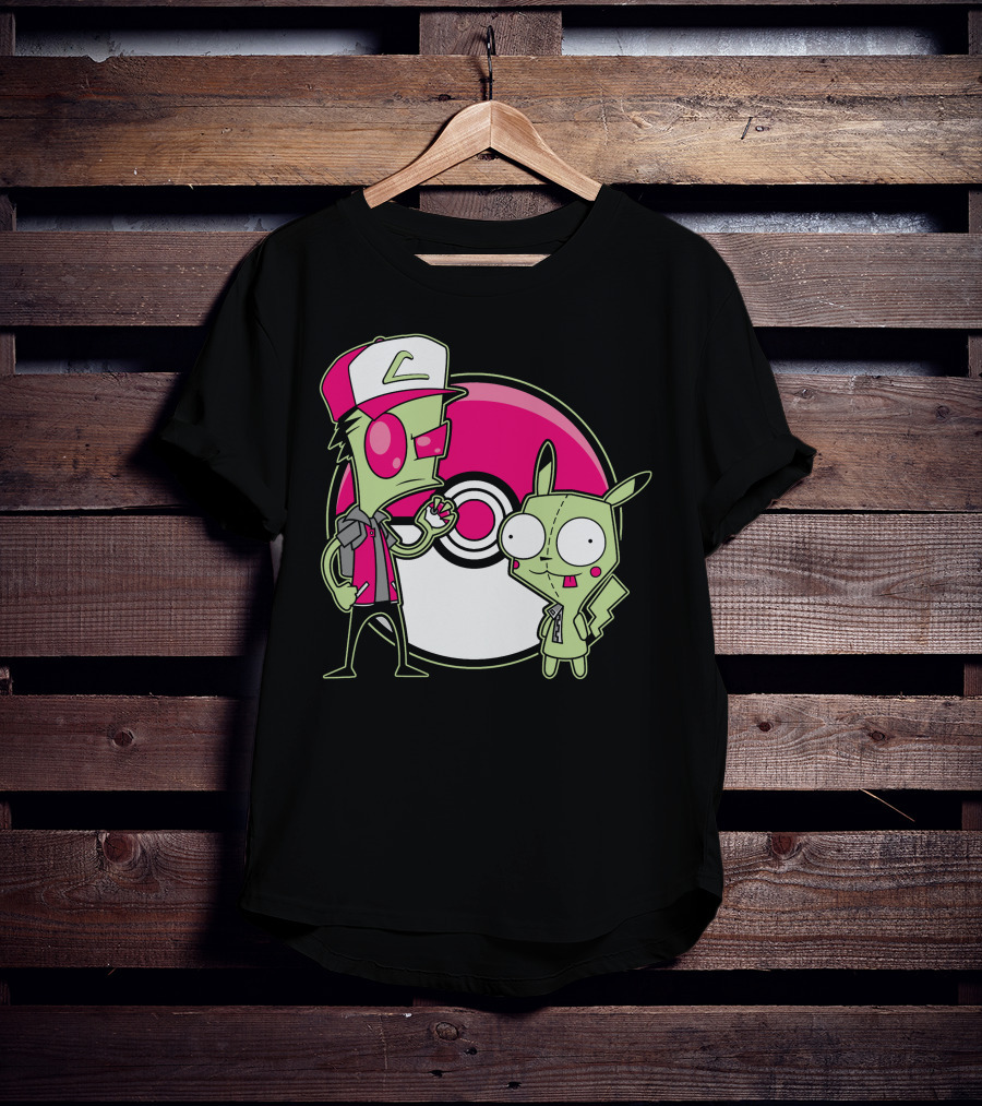 Zombie Pokemon Trainer And Creature With Poke Ball T-Shirt