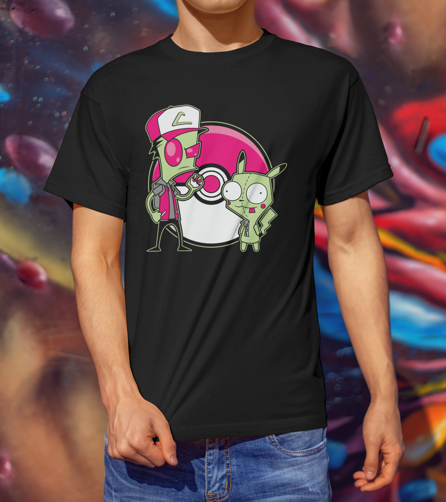 Zombie Pokemon Trainer And Creature With Poke Ball T-Shirt