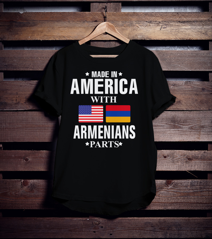 Made In America With Armenians Parts Flags T-Shirt