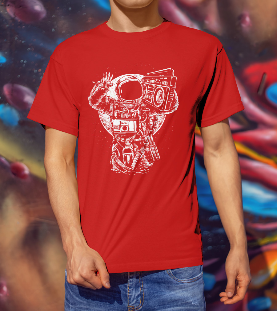 NASA Astronaut With Boombox Space T-Shirt