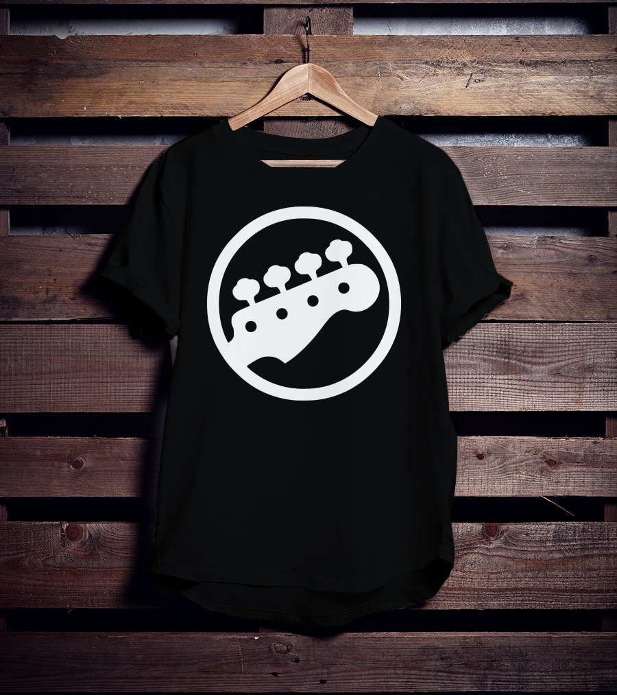 Bass Guitar Player Tuning Pegs Circle T-Shirt