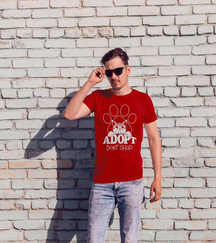 Cat Paw Adopt Don't Shop T-Shirt