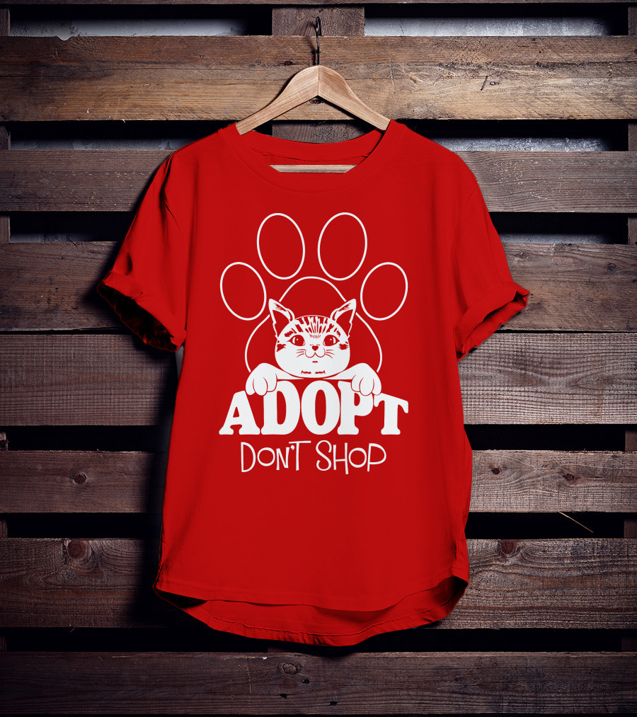 Cat Paw Adopt Don't Shop T-Shirt