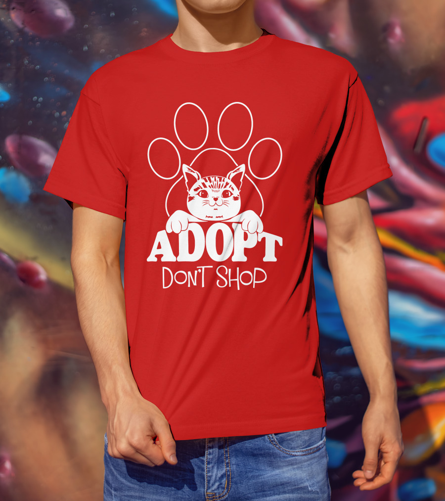 Cat Paw Adopt Don't Shop T-Shirt