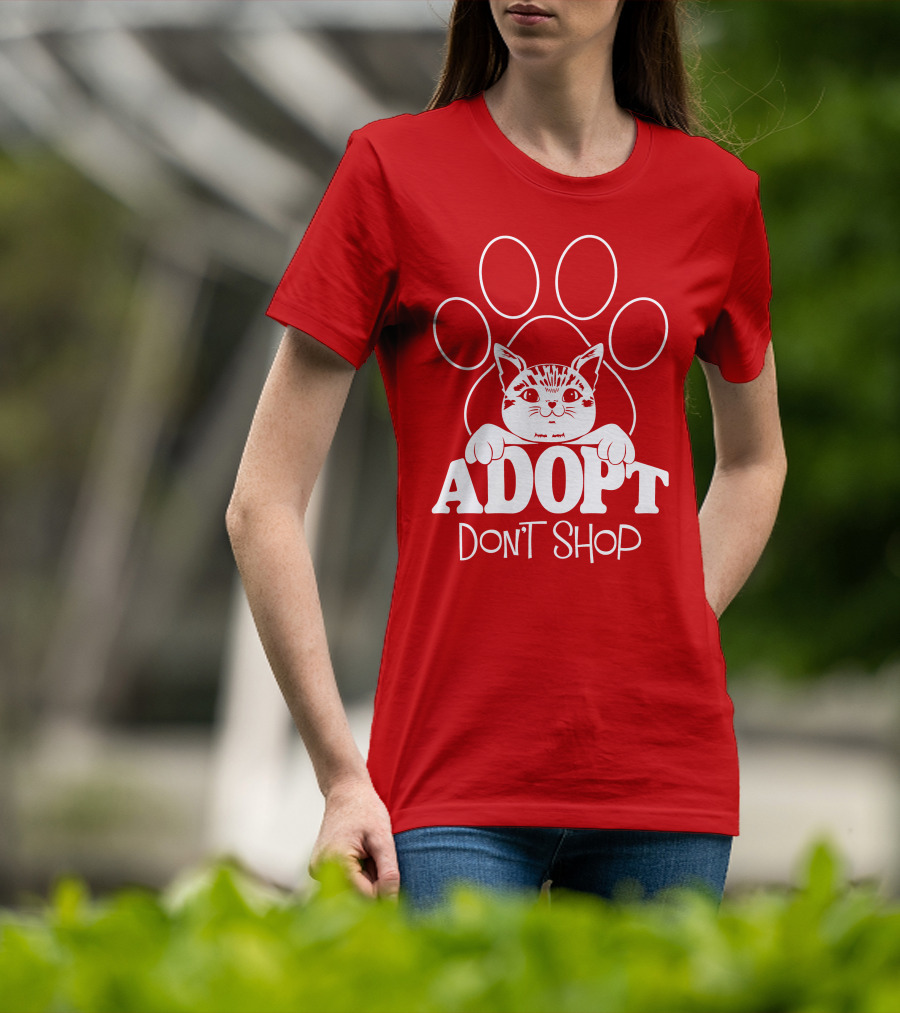 Cat Paw Adopt Don't Shop T-Shirt