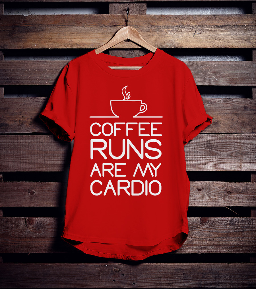 Coffee Runs Are My Cardio Cup Icon T-Shirt