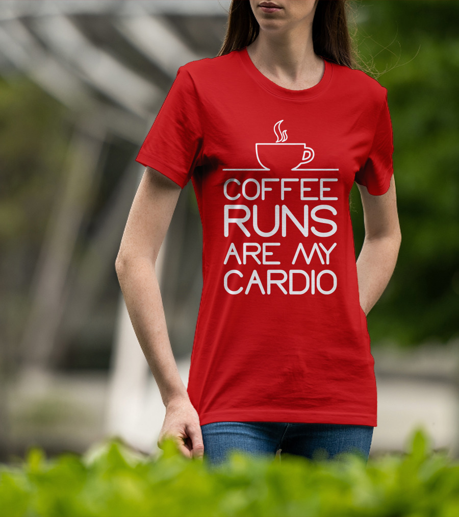 Coffee Runs Are My Cardio Cup Icon T-Shirt