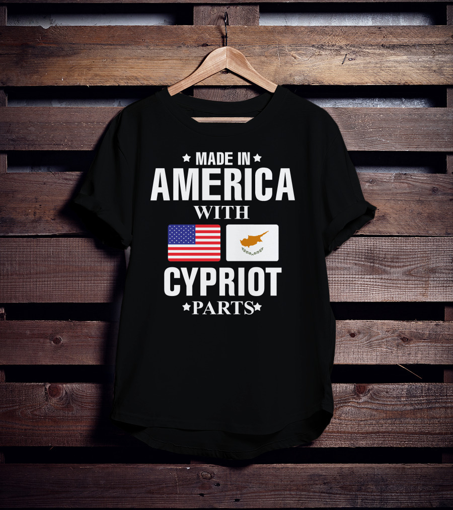Made In America With Cypriot Parts USA Cyprus Flags T-Shirt