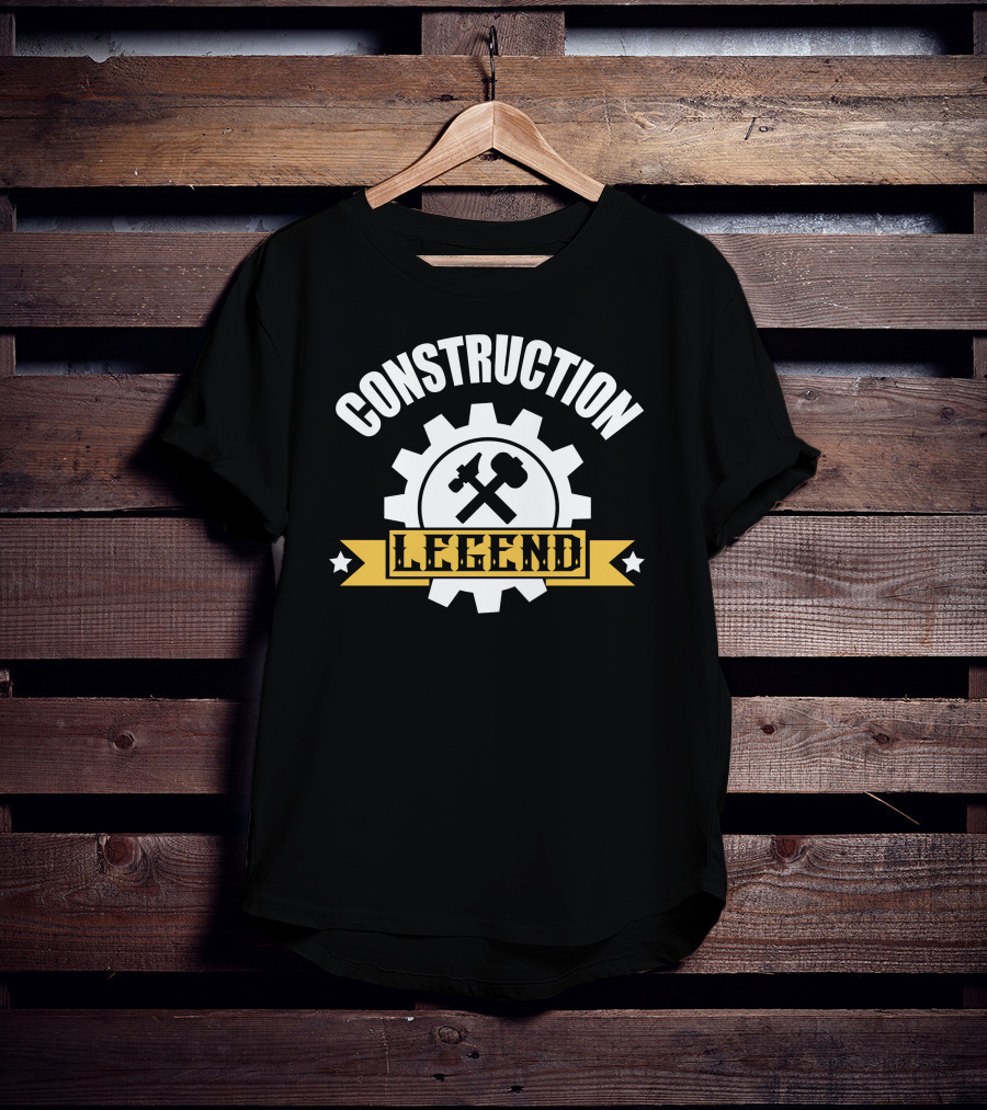 Construction Gear Cog Crossed Tools Legend T-Shirt