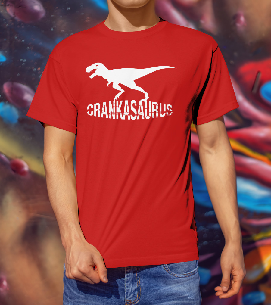 Crankasaurus Dinosaur Logo Parody T-Rex T-Shirt