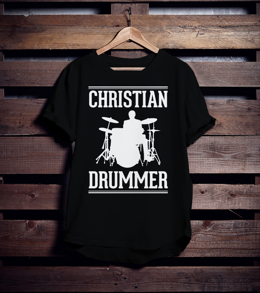 Christian Drummer Silhouette With Drum Set T-Shirt