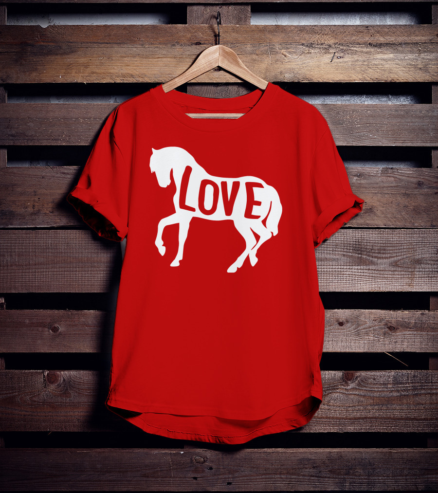 Love Horse White Silhouette T-Shirt