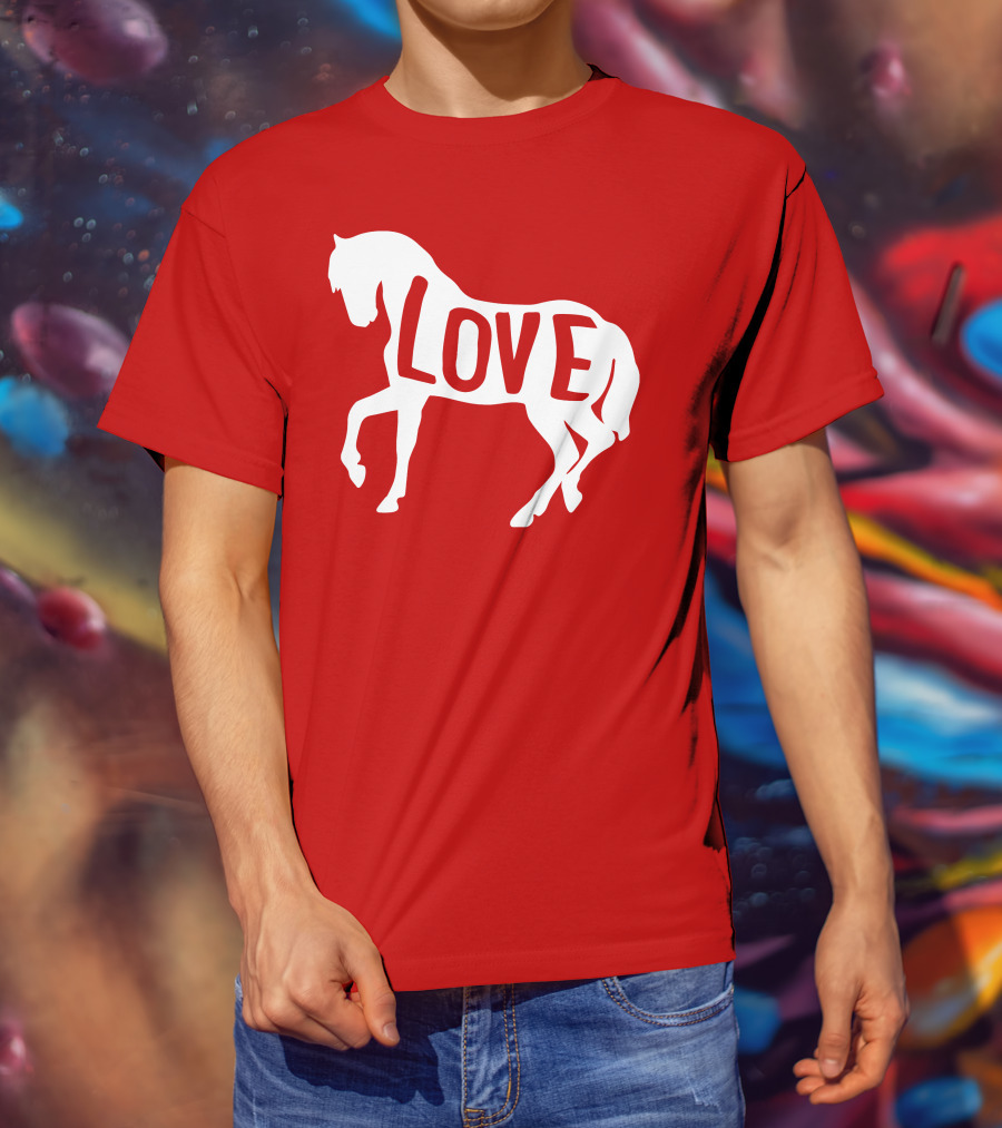 Love Horse White Silhouette T-Shirt