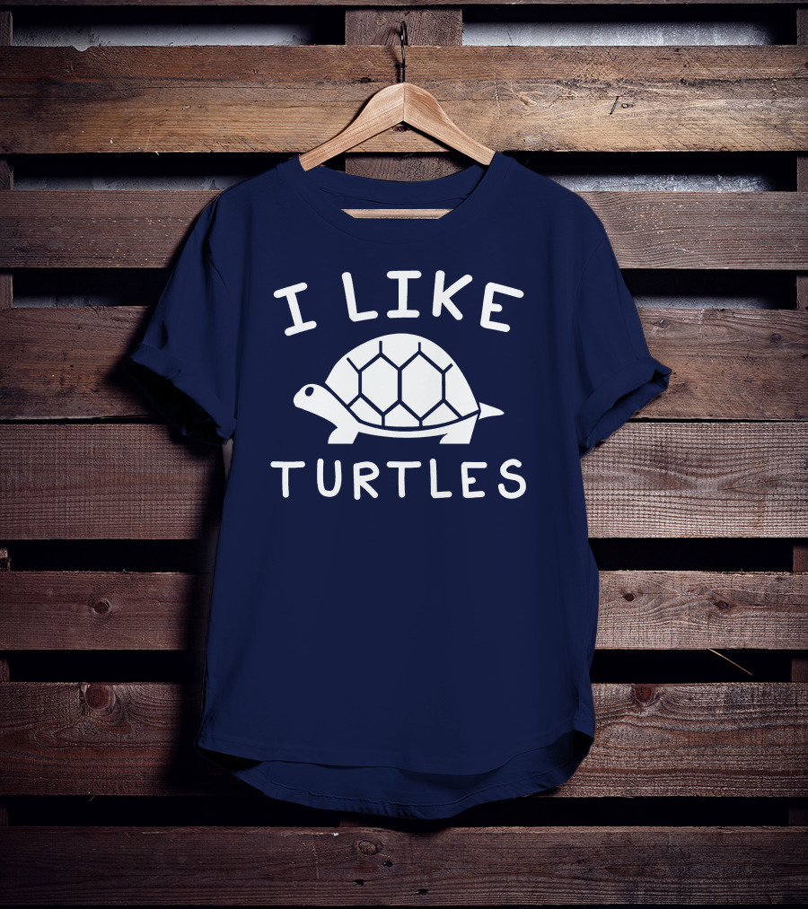 I Like Turtles Funny Tortoise Lover Geometric T-Shirt