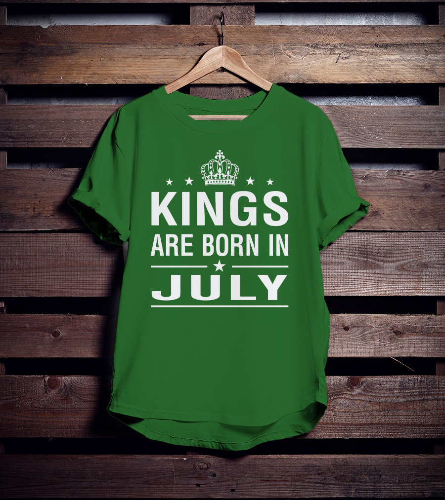 Kings Are Born In July Crown Stars T-Shirt