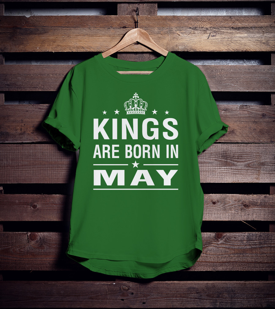 Kings Are Born In May Crown Stars T-Shirt