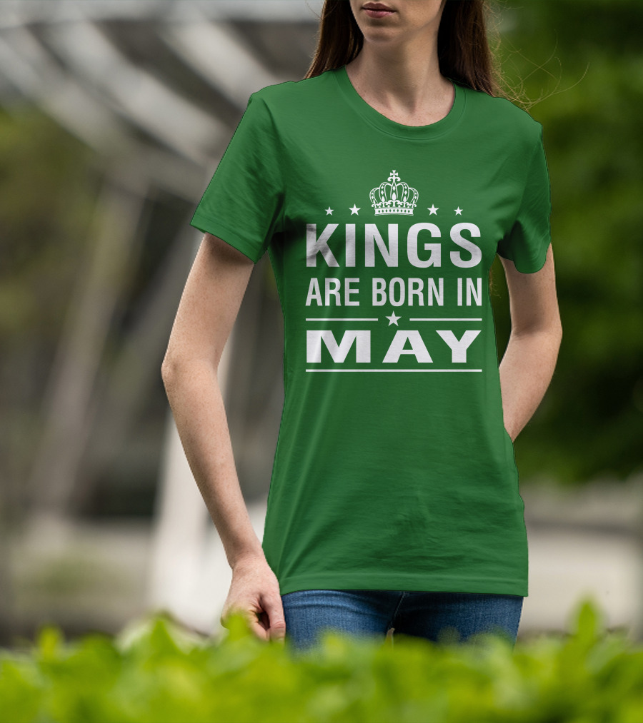 Kings Are Born In May Crown Stars T-Shirt