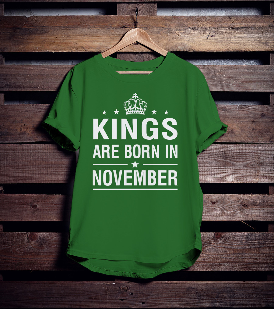 Kings Are Born In November Crown Stars T-Shirt