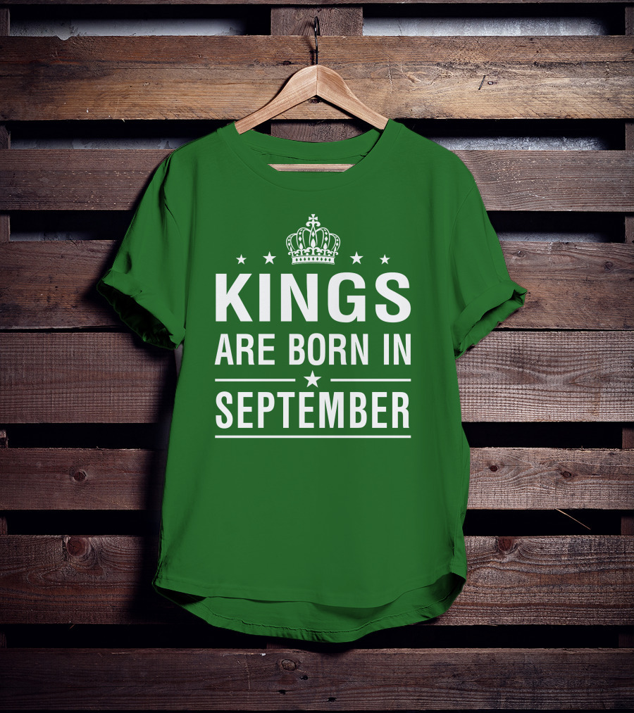 Kings Are Born In September Crown And Stars T-Shirt