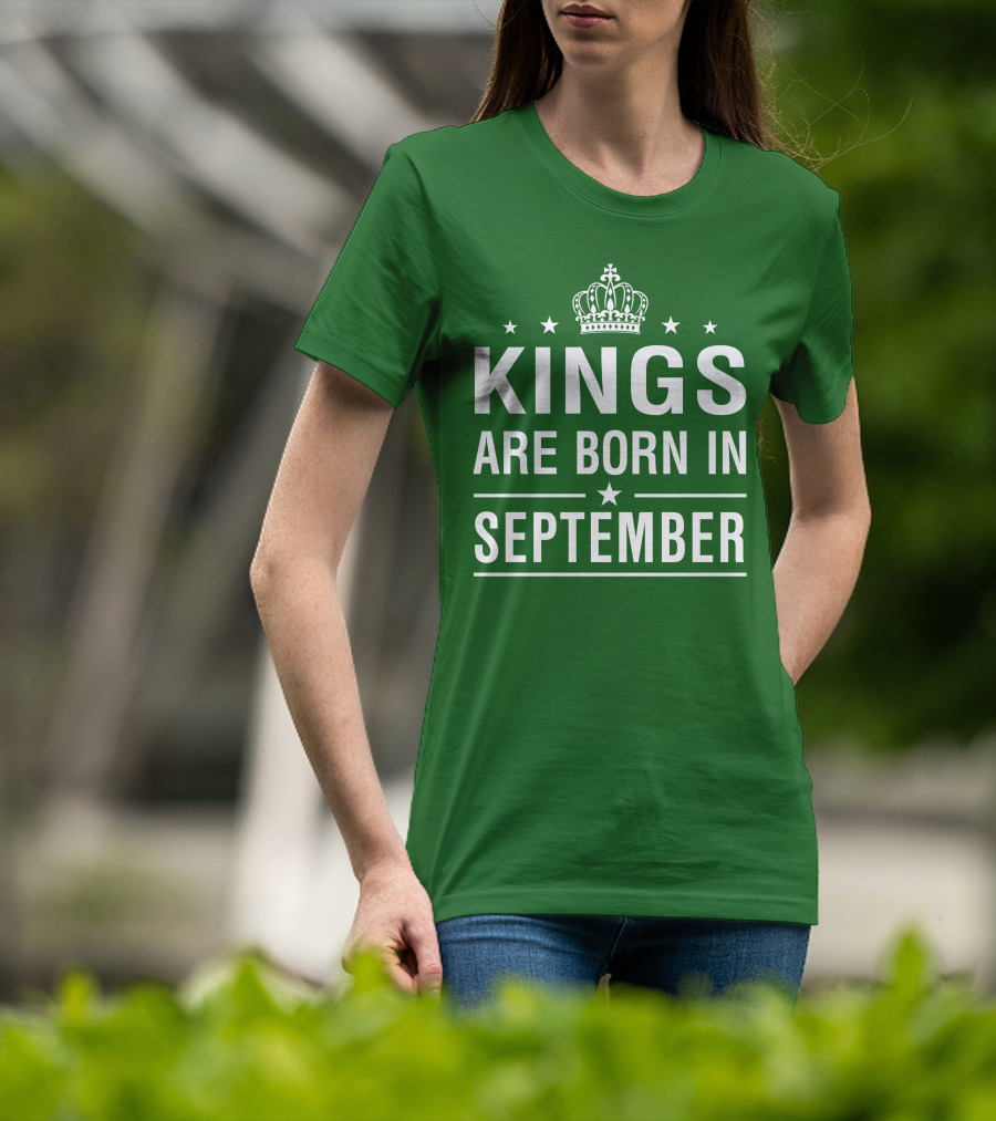 Kings Are Born In September Crown And Stars T-Shirt